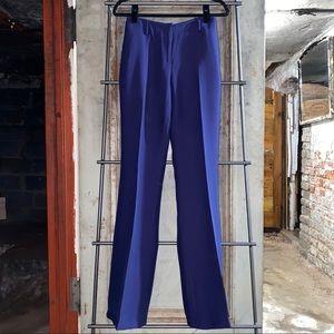 Vionnet Navy Blue Wide Leg Pleated Pants